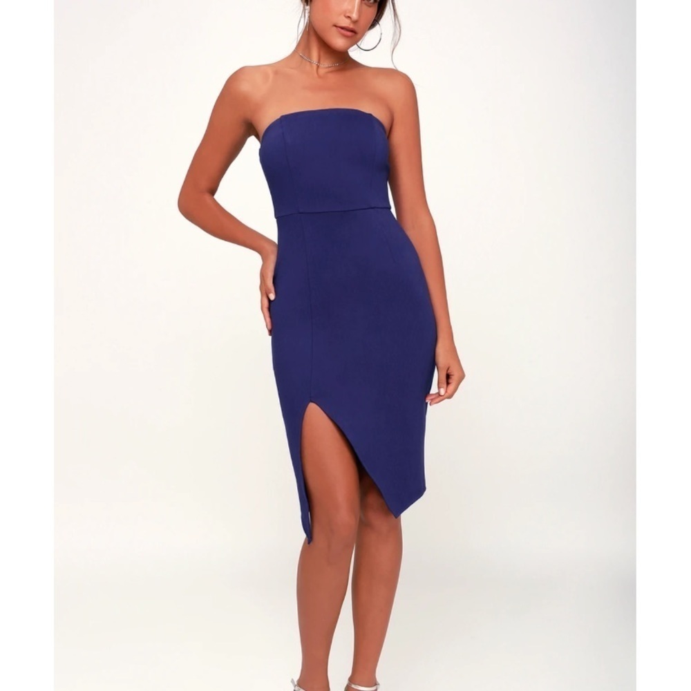 Lulu’s Jazzie Royal Blue Strapless Bodycon Dress